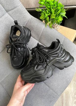 Мега стильные черные кроссовки2 фото
