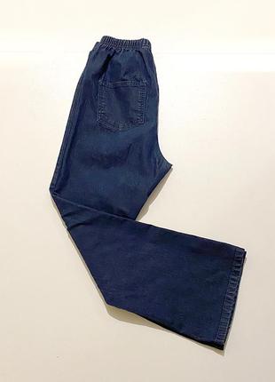 M-l джинсові жіночі брюки джинси на резинці розширені до низу розкльошені палаццо2 фото