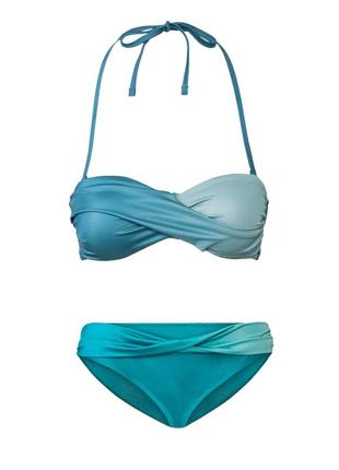 Купальник раздельный на подкладке для женщины esmara lycra® 348526 34(xs) бирюзовый