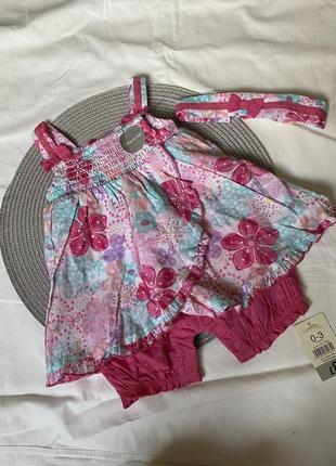 Плаття сарафан для дівчинки 0-3 місяці з повʼязкою
