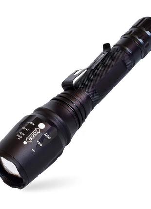 Тактический светодиодный аккумуляторный фонарь watton wt-241, ручной фонарик в...