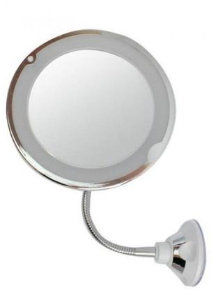 Гнучке дзеркало на присоску з 10x збільшенням і підсвіткою led mirror 10x2 фото