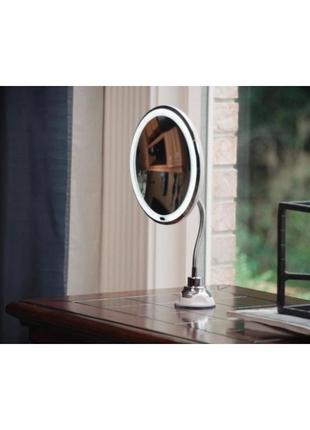 Гнучке дзеркало на присоску з 10x збільшенням і підсвіткою led mirror 10x3 фото
