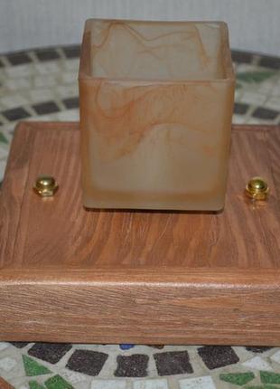 Деревянная потолочная люстра с 1 плафоном