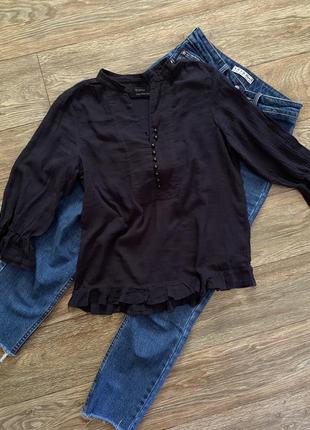 Рубашка блуза calvin klein, стильная блуза топ с рукав с рюшами