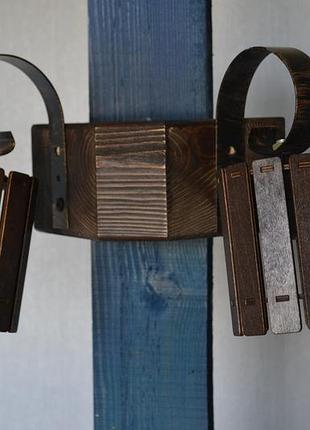 Бра деревянное на 2 плафона