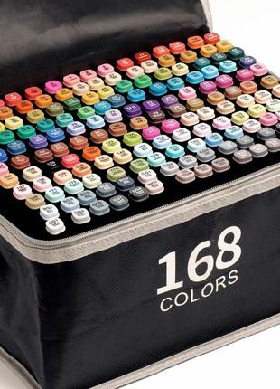 Большой набор скетч маркеров 168 цветов touch raven в черном чехле и блокнот а4 для рисования в подарок!9 фото