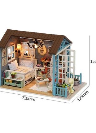 Кукольный домик cutebee. конструктор миниатюрный кукольный домик с подсветкой 210*125*155 мм8 фото