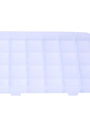 Пластиковый органайзер для мелочей 24 ячейки (прозрачный) контейнер для рукоделия, органайзер таблеток (st)7 фото