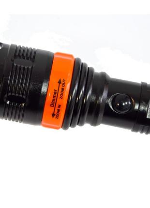 Ручний ліхтарик panther pt-2516 жовтогарячий, ліхтар світлодіодний на батарейках  ⁇  погасній льохтарик (st)4 фото