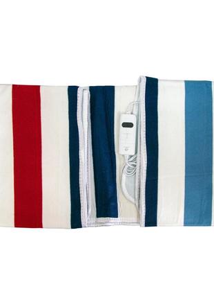 Простынь с подогревом electric blanket 170х150см 135w 220v разноцветные полоски, одеяло с подогревом (st)4 фото