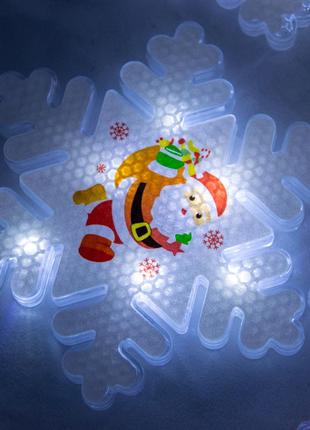 Led гирлянда бахрома "фигурки 3d снеговика и снежинки" холодный белый 3.2 м, светодиодная гирлянда (st)2 фото