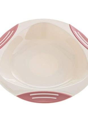 Тарелка на присоске akuku a0525, розовато-серый