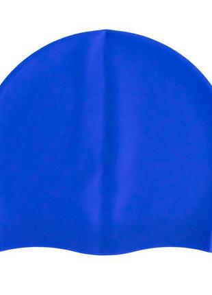 Силиконовая шапочка для плавания синяя silicone swim cap, шапочка для бассейна, плавательная шапочка (st)5 фото