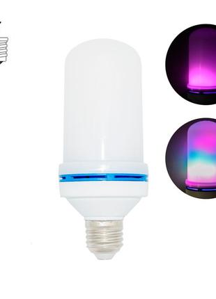 Led-лампа з ефектом полум'я фіолетова led flame light е27, світлодіодна лампа з ефектом полум'я (ns)