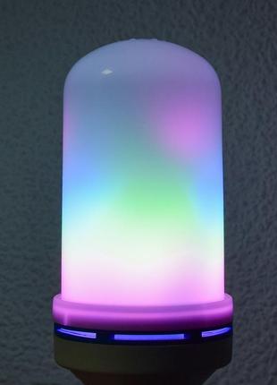 Led-лампа з ефектом полум'я фіолетова led flame light е27, світлодіодна лампа з ефектом полум'я (ns)6 фото