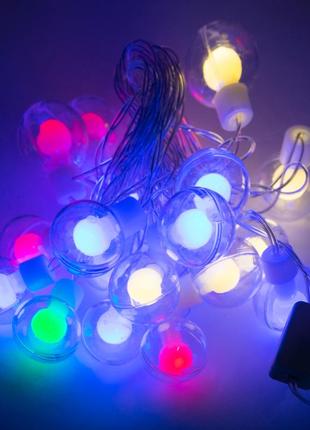 Светодиодная гирлянда бахрома xmas 5m 20 ламп, гирлянда штора мультицветная multi (st)1 фото