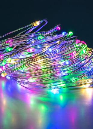 Гірлянда крапля роси 11.3 метрів multi xmas 100 led 8 режимів, світлодіодна led гірлянда на ялинку (st)