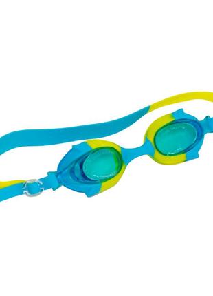Дитячі окуляри для плавання синьо-жовтий окуляри для басейну дитячі з берушами, окуляри для плавання (st)4 фото