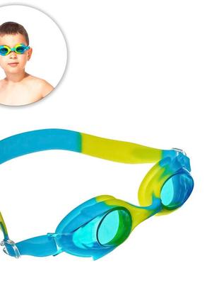 Дитячі окуляри для плавання синьо-жовтий окуляри для басейну дитячі з берушами, окуляри для плавання (st)2 фото