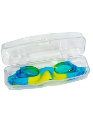 Дитячі окуляри для плавання синьо-жовтий окуляри для басейну дитячі з берушами, окуляри для плавання (st)5 фото