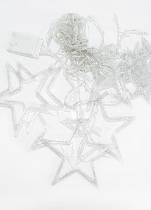 Світлодіодна гірлянда штора "5 зір" star curtain blue 4.2 м 100 led, новорічна гірлянда бахрома (st)5 фото