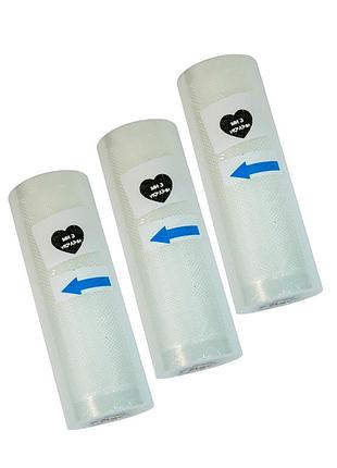 Гофрированные пакеты для вакууматора 20x500см (3 рулона) пакеты для сувид, пищевые...