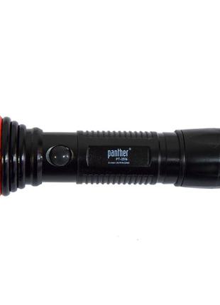 Світлодіодний потужний ліхтар panther pt-2516 червоний, led-ліхтарик акумуляторний  ⁇  тактичний льохтар (st)2 фото