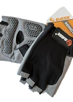 Велосипедні рукавички безпалі baisk bsk-606 riding glove black-gray розмір l