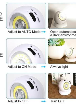 Светодиодная лампа с датчиком движения на аккумуляторе белая motion sensor light, светильник настенный (st)6 фото