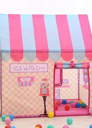 Дитячий ігровий будиночок resteq, великий намет для дітей, 110х70х100см. солодкий будиночок8 фото