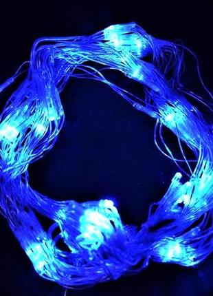 Світлодіодна гірлянда сітка 1.2х1.6 метра led 120 синя силіконова неон1 фото