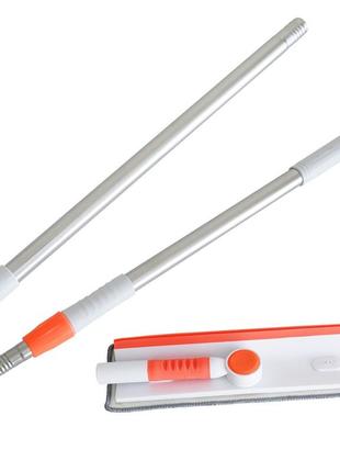 Швабра для мытья окон 2 в 1 оранжевая, щетка скребок для мытья стекол, приспособление...
