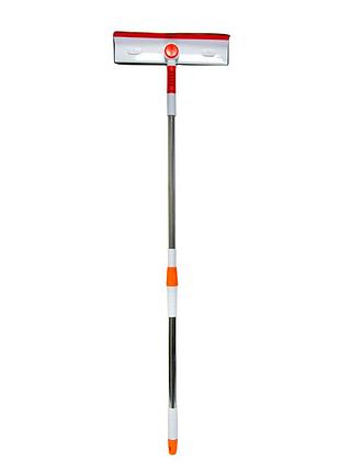 Швабра для мытья окон 2 в 1 оранжевая, щетка скребок для мытья стекол, приспособление...