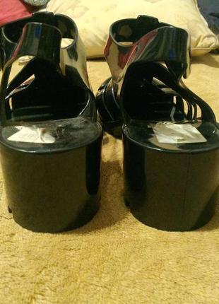 Truffle collection jelly heeled sandals pt007  black сандали босоножки мыльницы 25.5 см6 фото