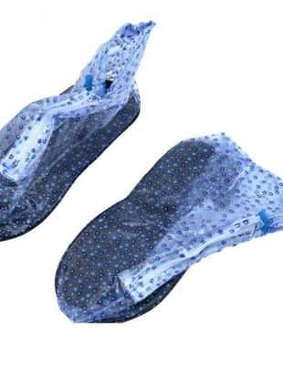 Водонепроникні чохли-бахіли на взуття від дощу розмір розмір l сині3 фото