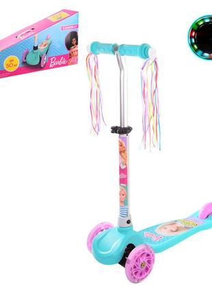 Самокат дитячий 3-х колісний ls2116 (rl7t) barbie