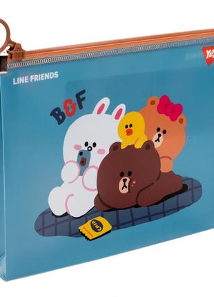 Папка-конверт yes b6 на молнии line friends cony (492095)