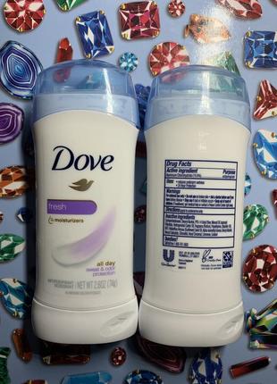 Твёрдый дезодорант-антиперспирант dove 🕊️ fresh 24h (usa🇺🇸) 74 грамма