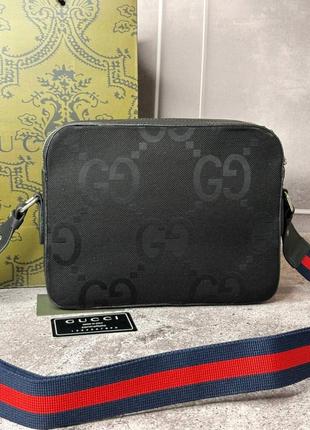 Сумка gucci c орнаментом gg jumbo s016, черный