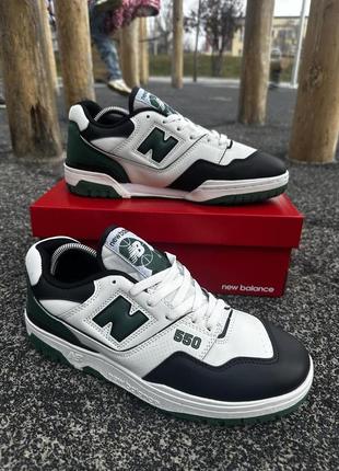 Кросівки new balance 550 (white & green)9 фото