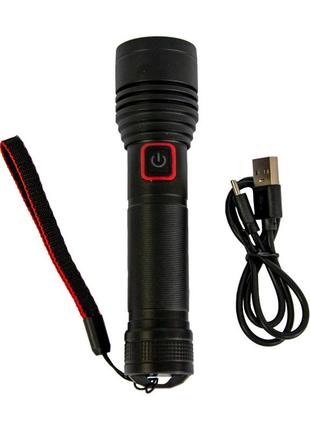 Світлодіодний акумуляторний ліхтар bl p02-p50 usb type-c тактичний led-ліхтарик, кишеньковий ліхтар (st)6 фото