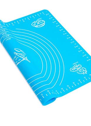 Силиконовый коврик для раскатки теста 30х40 см голубой, коврик для выпечки (силіконовий коврик) (st)2 фото