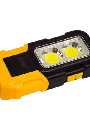 Потужний led-ліхтар на батарейках ааа panther pt-1915 жовтий, ліхтарик світлодіодний з магнітом  ⁇  ліхтарик (st)2 фото
