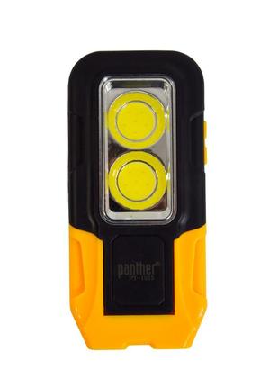 Потужний led-ліхтар на батарейках ааа panther pt-1915 жовтий, ліхтарик світлодіодний з магнітом  ⁇  ліхтарик (st)3 фото