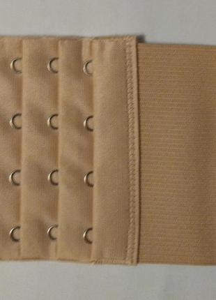 Подовжувач-розширювач спинки бюстгальтера з резинкою до 11 см 4 гачки в 4 ряди засмага