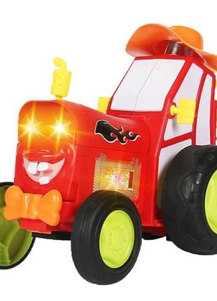 Танцевальный и музыкальный трактор crazy car 2101-a(red), на ручном управлении