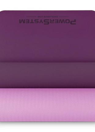 Килимок для йоги та фітнесу power system ps-4060 tpe yoga mat premium purple (183х61х0.6)2 фото