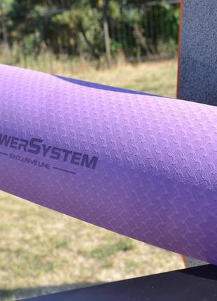 Килимок для йоги та фітнесу power system ps-4060 tpe yoga mat premium purple (183х61х0.6)7 фото