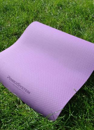 Килимок для йоги та фітнесу power system ps-4060 tpe yoga mat premium purple (183х61х0.6)5 фото